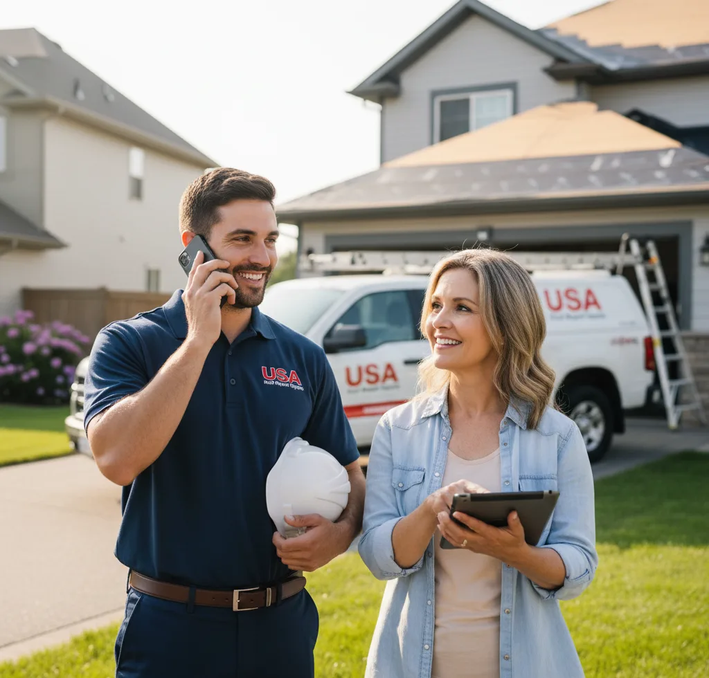 USA Roof Repair Experts customer support in Round O